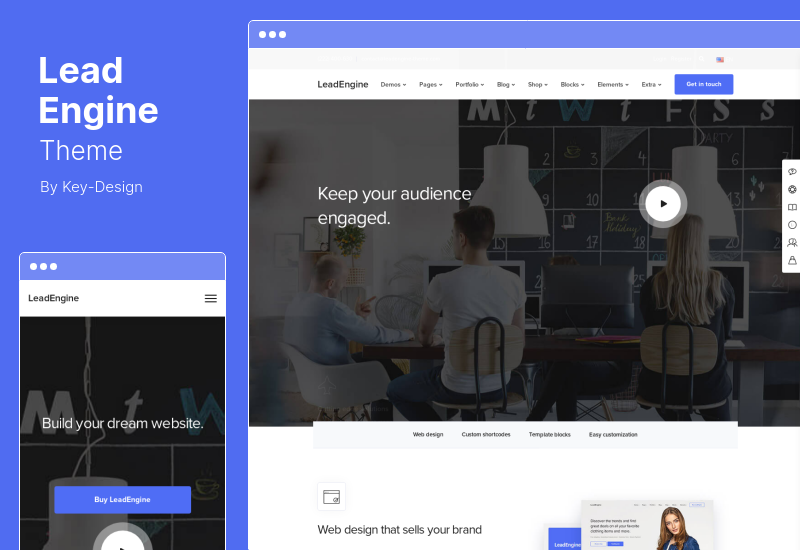 LeadEngine 主題 - 帶有頁面構建器的多用途 WordPress 主題