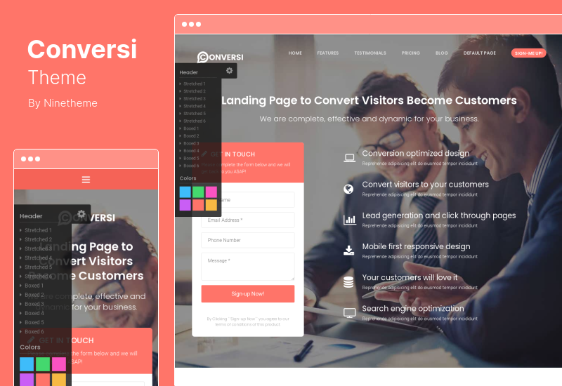 Tema Conversi - Tema WordPress per landing page di conversione professionale