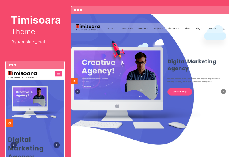 Timisoara Theme - การตลาดดิจิทัล WordPress Theme