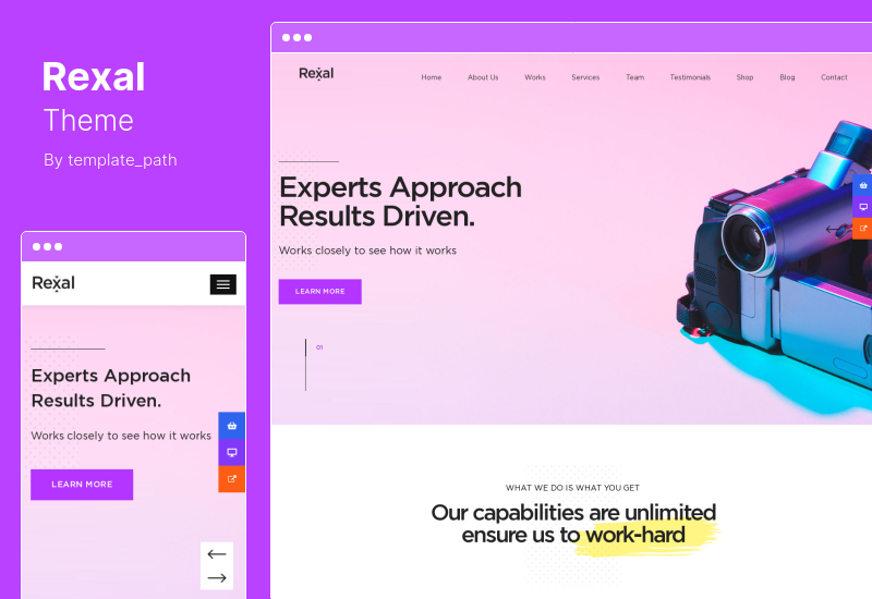 Rexal Theme - Un tema WordPress per portfolio multiuso colorato e moderno