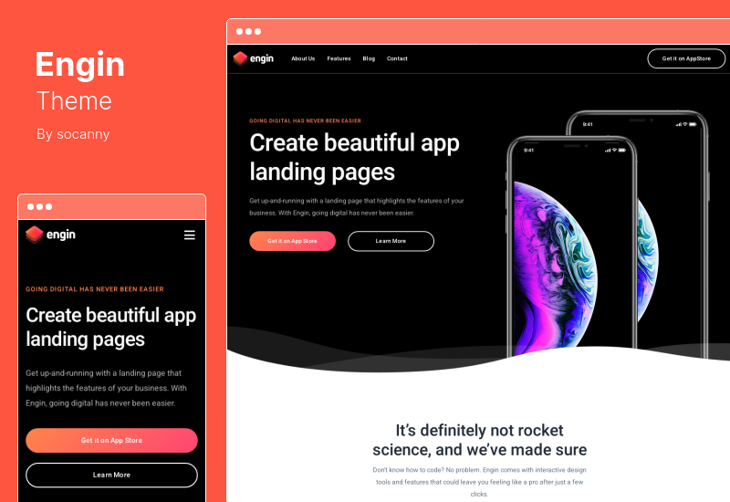 ธีม Engin - หน้า Landing Page อเนกประสงค์ WordPress Theme