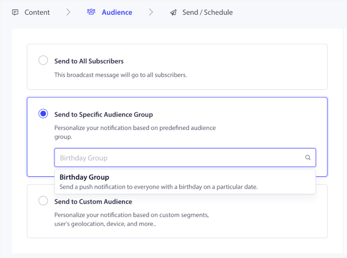 ส่ง Push Broadcast โดยใช้ Audience Group