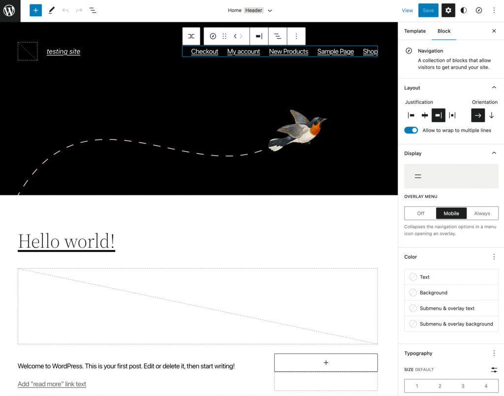 Modifier les blocs de sites