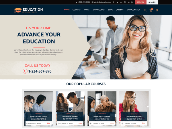 DesignThemes の LMS Education テーマ