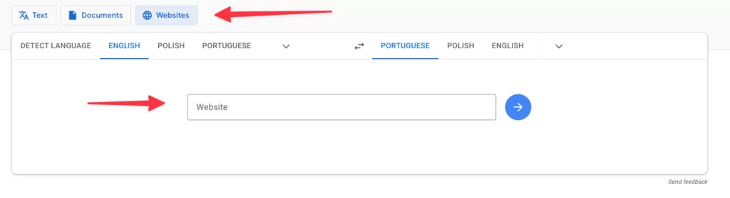 Site Web de Google Traduction