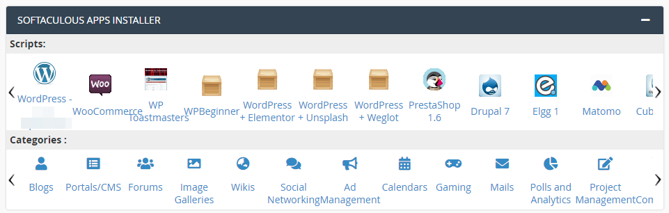 cPanel na koncie hostingowym