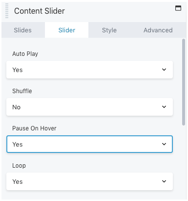 Configuración del control deslizante