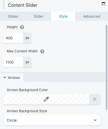 İçerik kaydırıcı stili