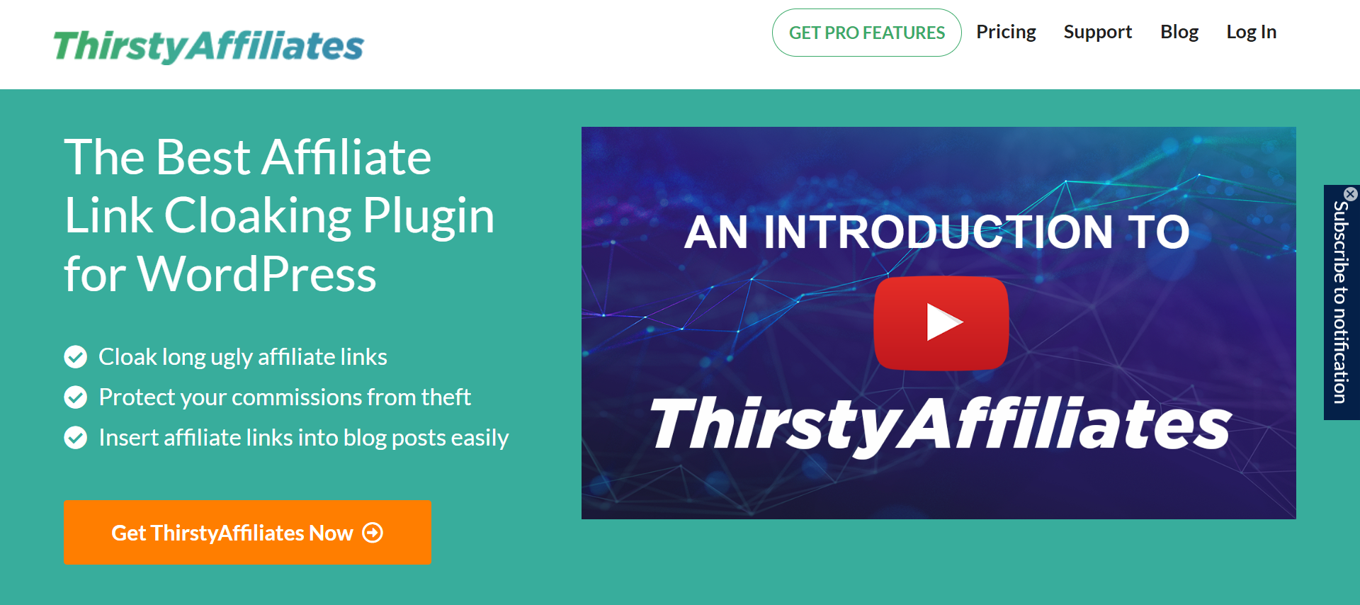 Thirsty Affiliates URL 단축 플러그인