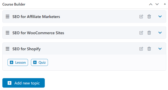 Tutor LMS, interfejs użytkownika do lekcji i quizów