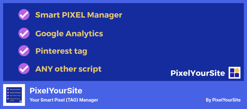 Plugin PixelYourSite - Votre gestionnaire de pixels intelligents (TAG)