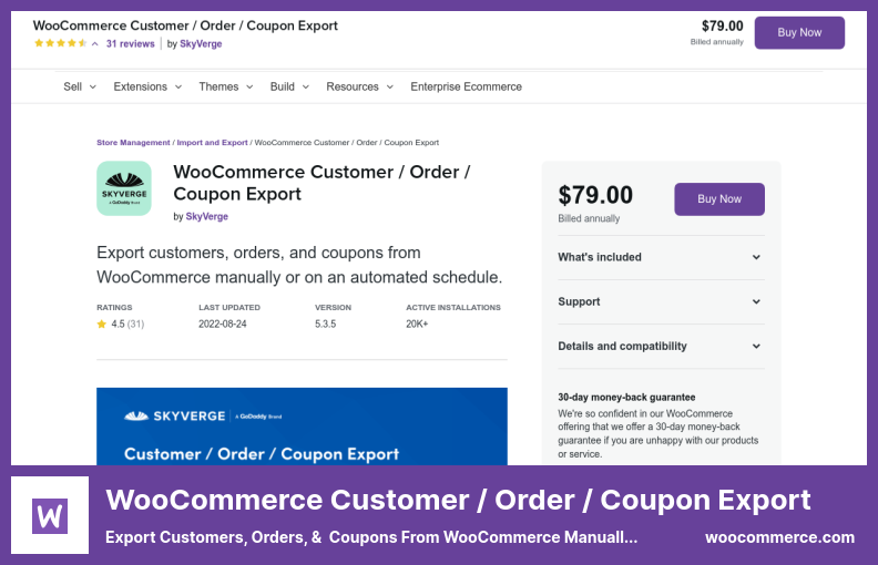 WooCommerce Customer / Order / Coupon Export Plugin - Exportieren Sie Kunden, Bestellungen und Coupons manuell aus WooCommerce