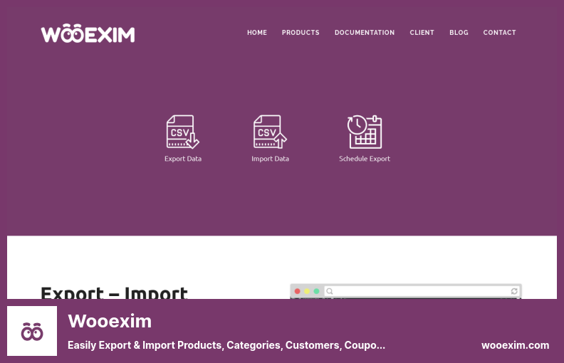 Plugin Wooexim: esporta e importa facilmente prodotti, categorie, clienti, coupon