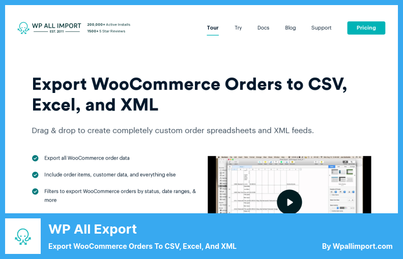 WP All Export Plugin - WooCommerce-Bestellungen nach CSV, Excel und XML exportieren