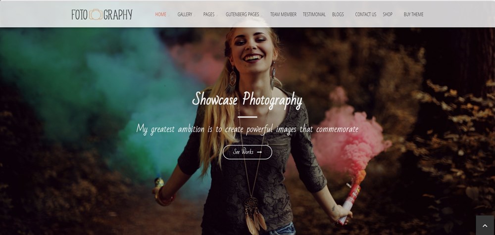 tema WordPress de fotografia