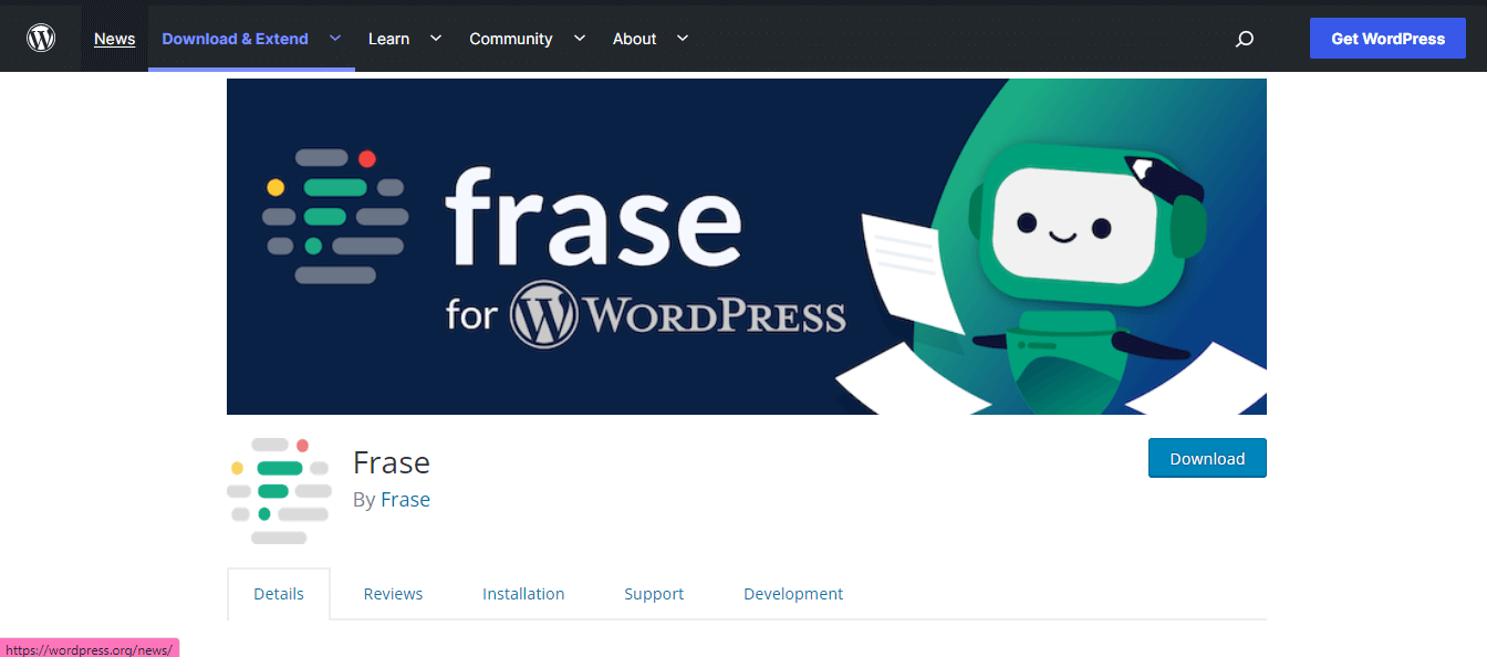 Frase, WordPress için AI yazma yardımcısı