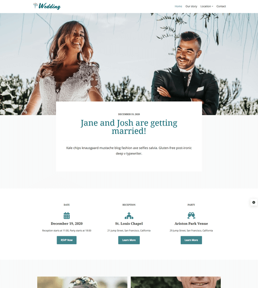 Thème WordPress de mariage Neve