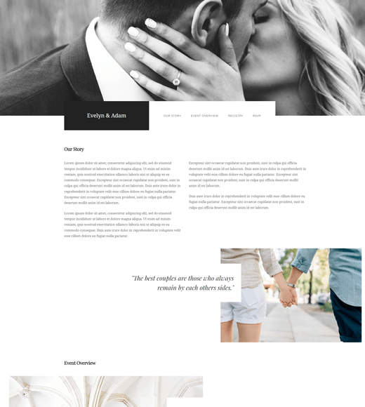 Convite de casamento tema WordPress