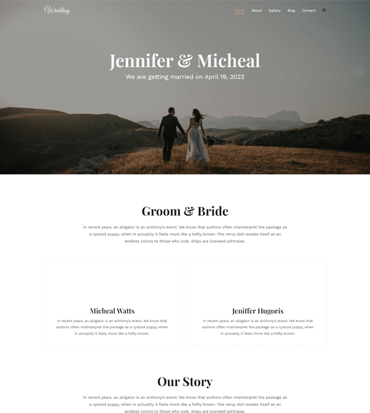 Zakra Meilleur thème WordPress de mariage gratuit