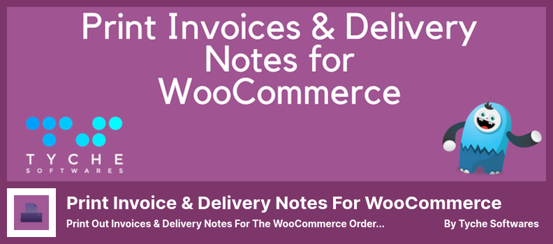 WooCommerce 플러그인에 대한 인보이스 및 배송 메모 인쇄 - WooCommerce 주문에 대한 인보이스 및 배송 메모 인쇄