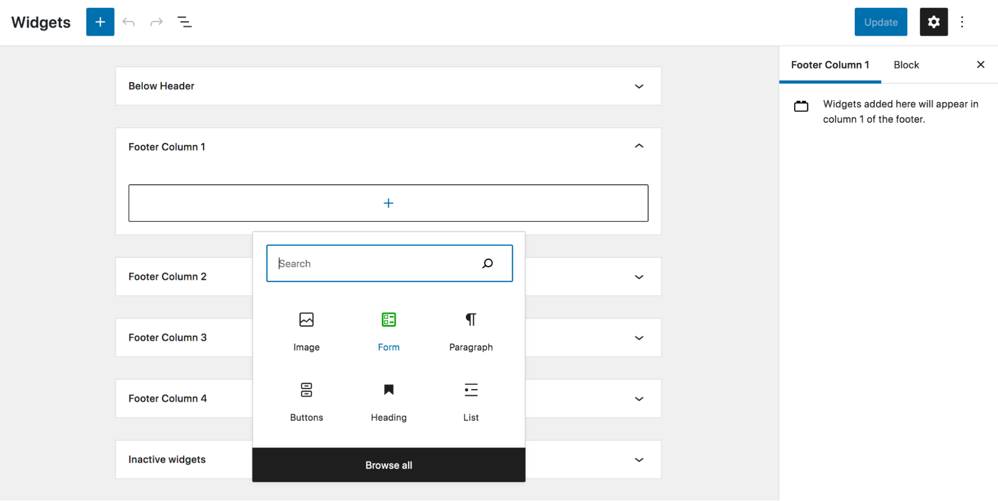 altbilgi şablonuna bir iletişim formu bloğu dahil