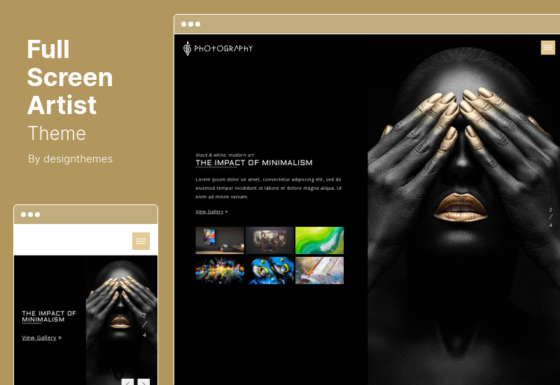 FullScreen Artist Theme - Portafolio, Fotografía Tema de WordPress