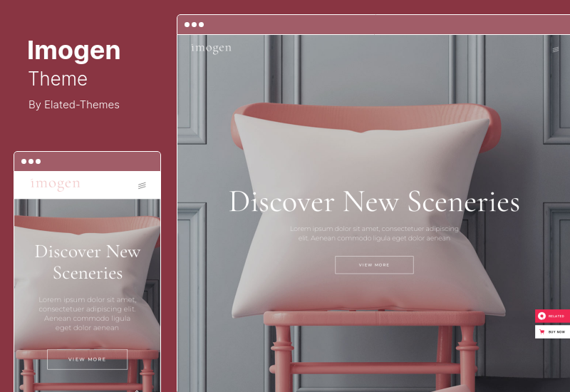 ธีม Imogen - นักออกแบบและธุรกิจสร้างสรรค์ WordPress Theme