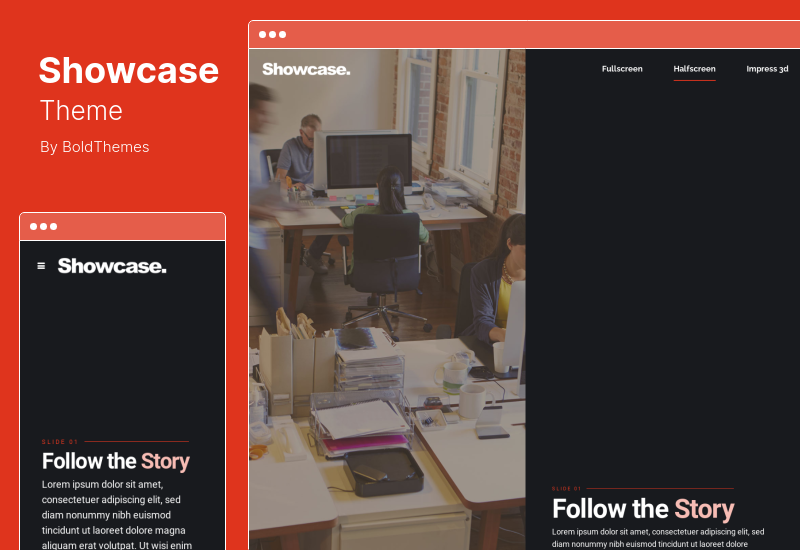 Showcase テーマ - フルスクリーン スライド WordPress テーマ