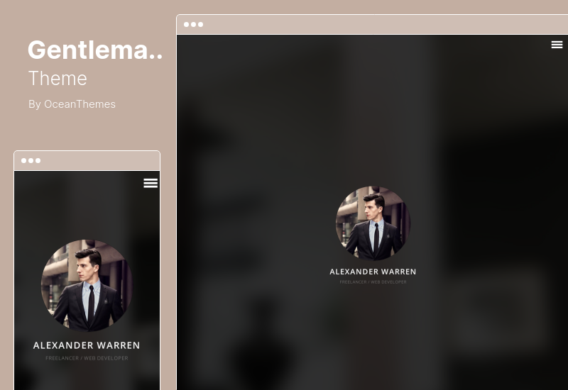 Tema Gentleman - CV și reluare tema vCard WordPress