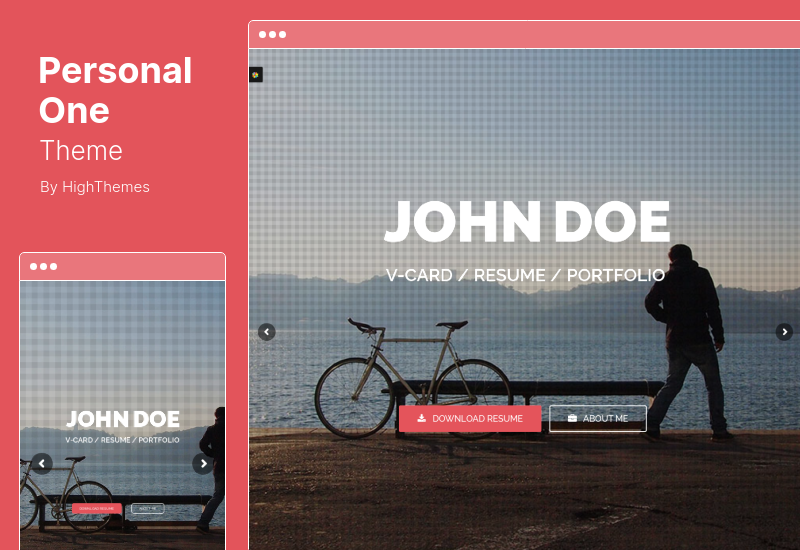 Personal One Theme - Tema OnePage / VCard / WordPress