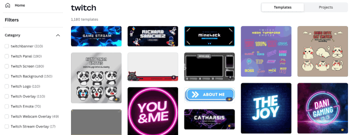 Twitch-Layouts in Canva