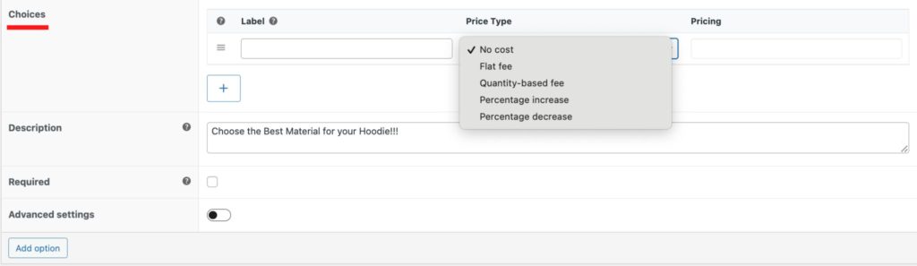 Pricing Options for WooCommerce Product Options Plugin