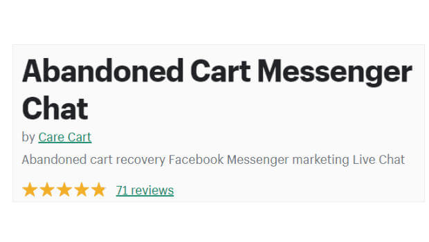 Recensione della chat di Messenger del carrello abbandonato