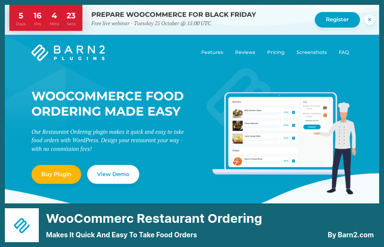 البرنامج المساعد لطلب الطعام WooCommerc - يجعل الأمر سريعًا وسهلاً لأخذ طلبات الطعام