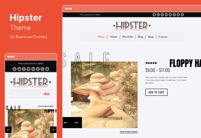 Tema Hipster - Tema WordPress Responsif Retro