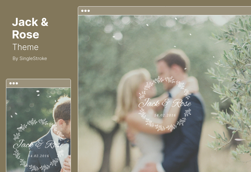 Tema Jack & Rose - Un tema WordPress per matrimoni stravaganti