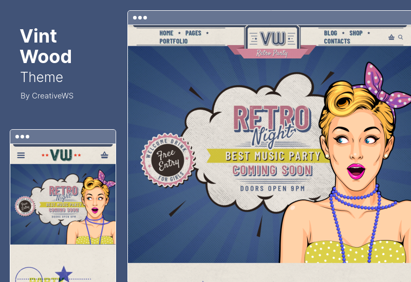 Tema VintWood - Tema WordPress vintage, retro