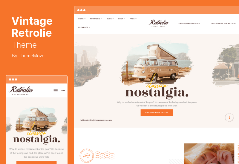 Vintage Retrolie Theme - Tema WordPress multifuncțională retro