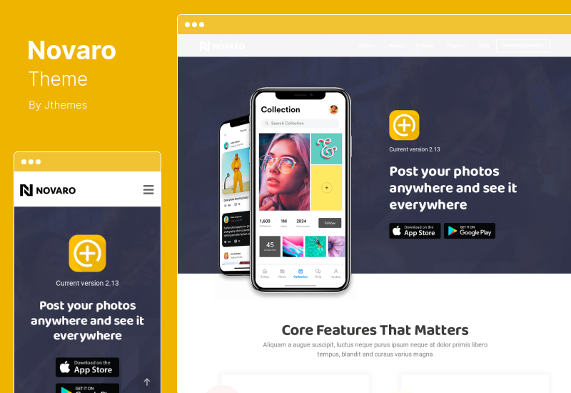 Novaro Theme - App Landing Page WordPress Responsive Theme untuk Perusahaan Pengembangan Perangkat Lunak & Teknologi