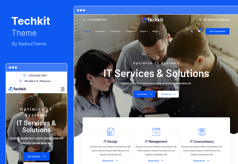 Techkit Teması - Teknoloji ve BT Çözümleri WordPress Teması