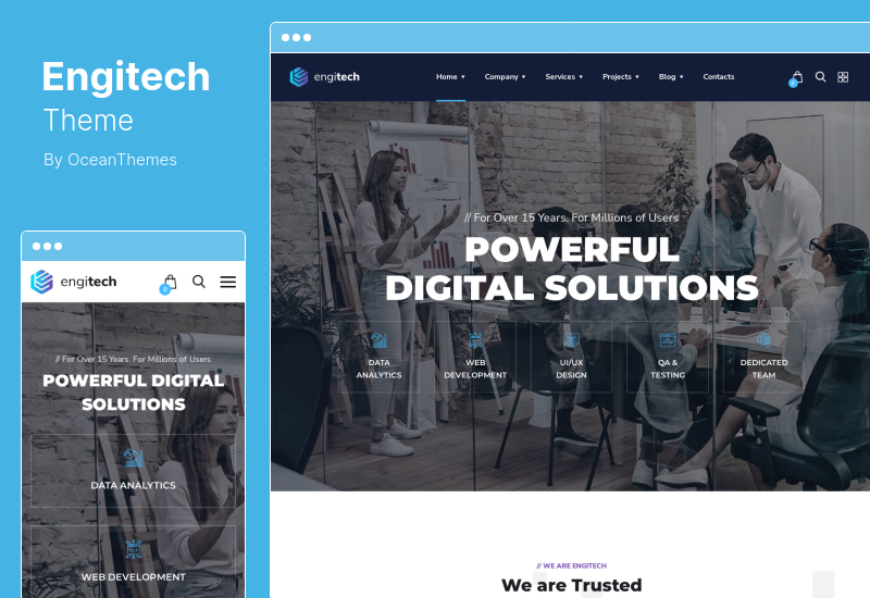 Engitech 主题 - IT 解决方案和服务 WordPress 主题