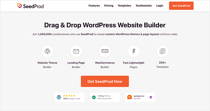 منشئ موقع SeedProd WordPress