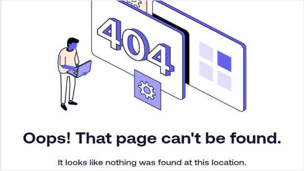 Exemple d'erreur 404