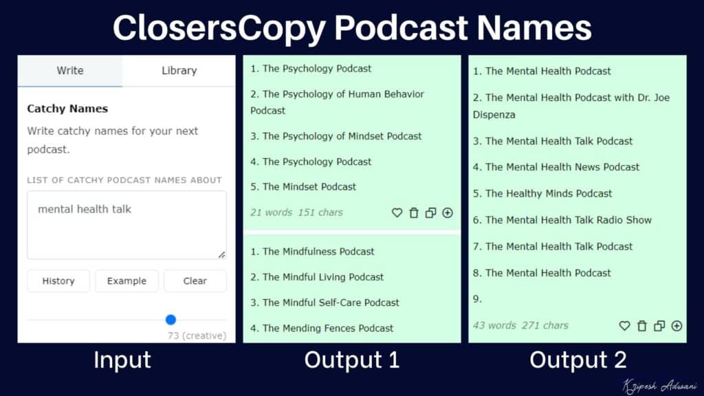 ClosersCopier les noms des podcasts