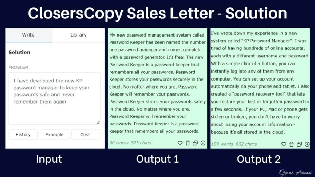 ClosersCopier la solution de lettre de vente