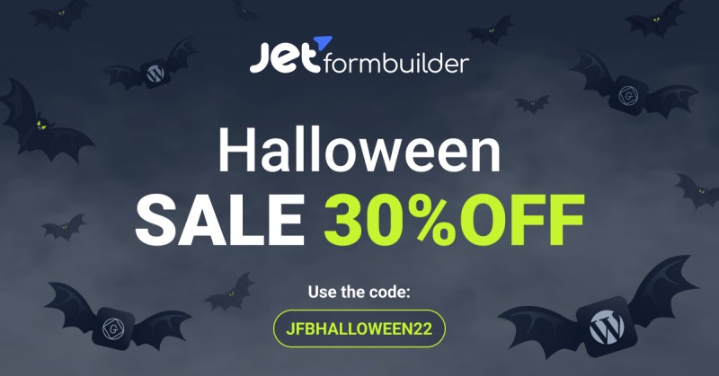 JetFormBuilder แบนเนอร์ลดราคาฮาโลวีน