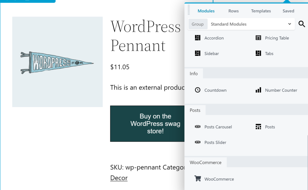 Modulele WooCommerce Beaver Builder