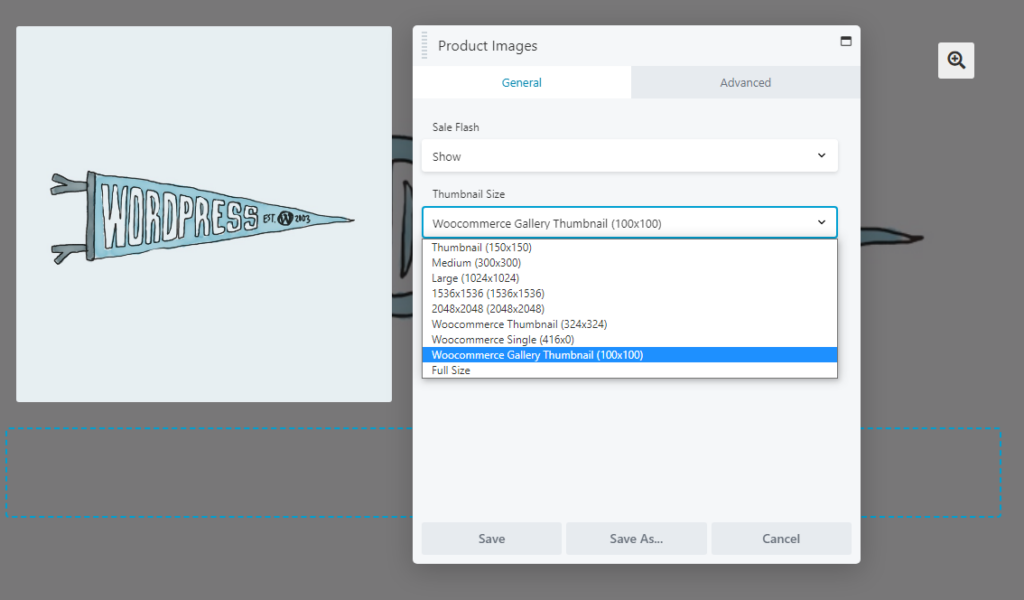 Miniaturansichten von Produktbildern in Beaver Builder konfigurieren