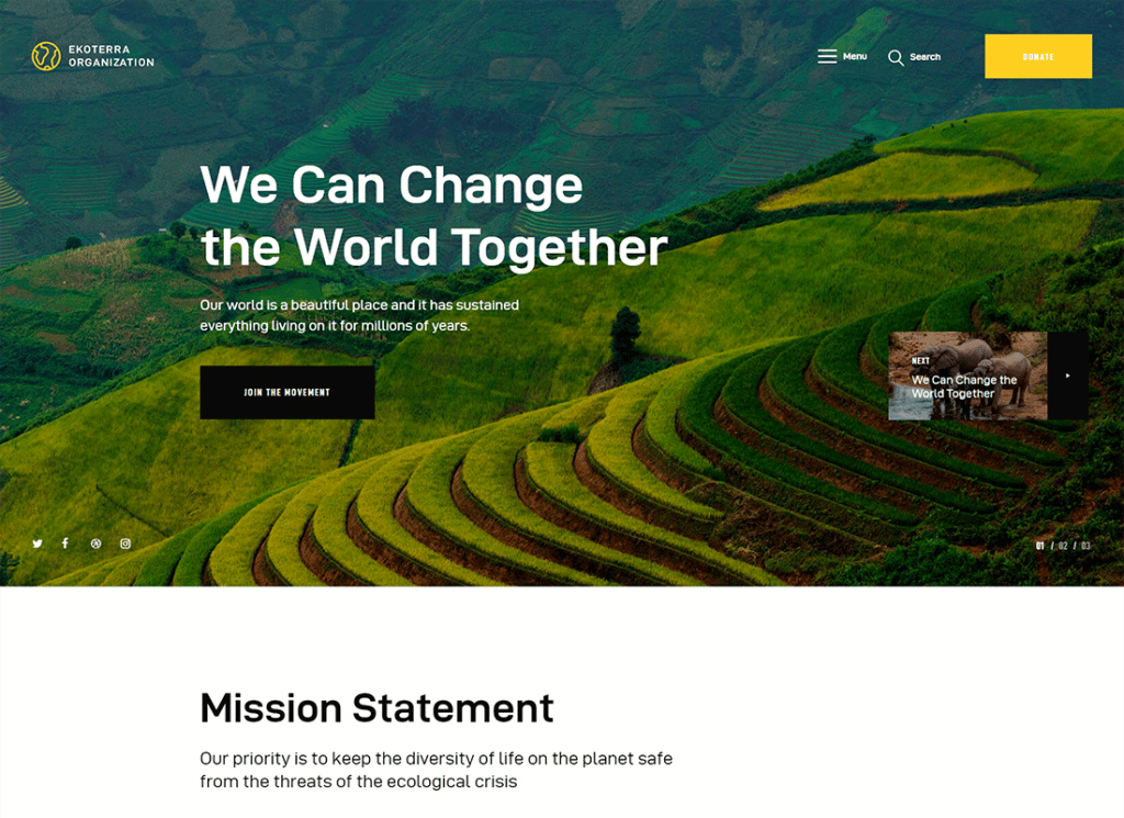 Ekoterra | Tema WordPress Aktivisme Sosial, Nirlaba & Ekologi