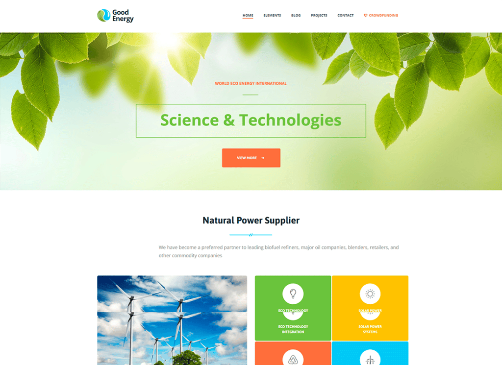 Energi Baik | Tema WordPress Ecology & Renewable Power Company